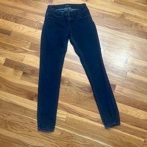 Dark blue jeans. Stretchy